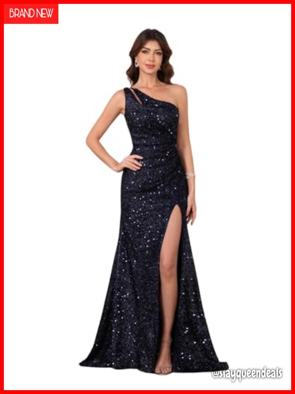 One Shoulder Sequin Mermaid Prom Dress Formal Evening Gown